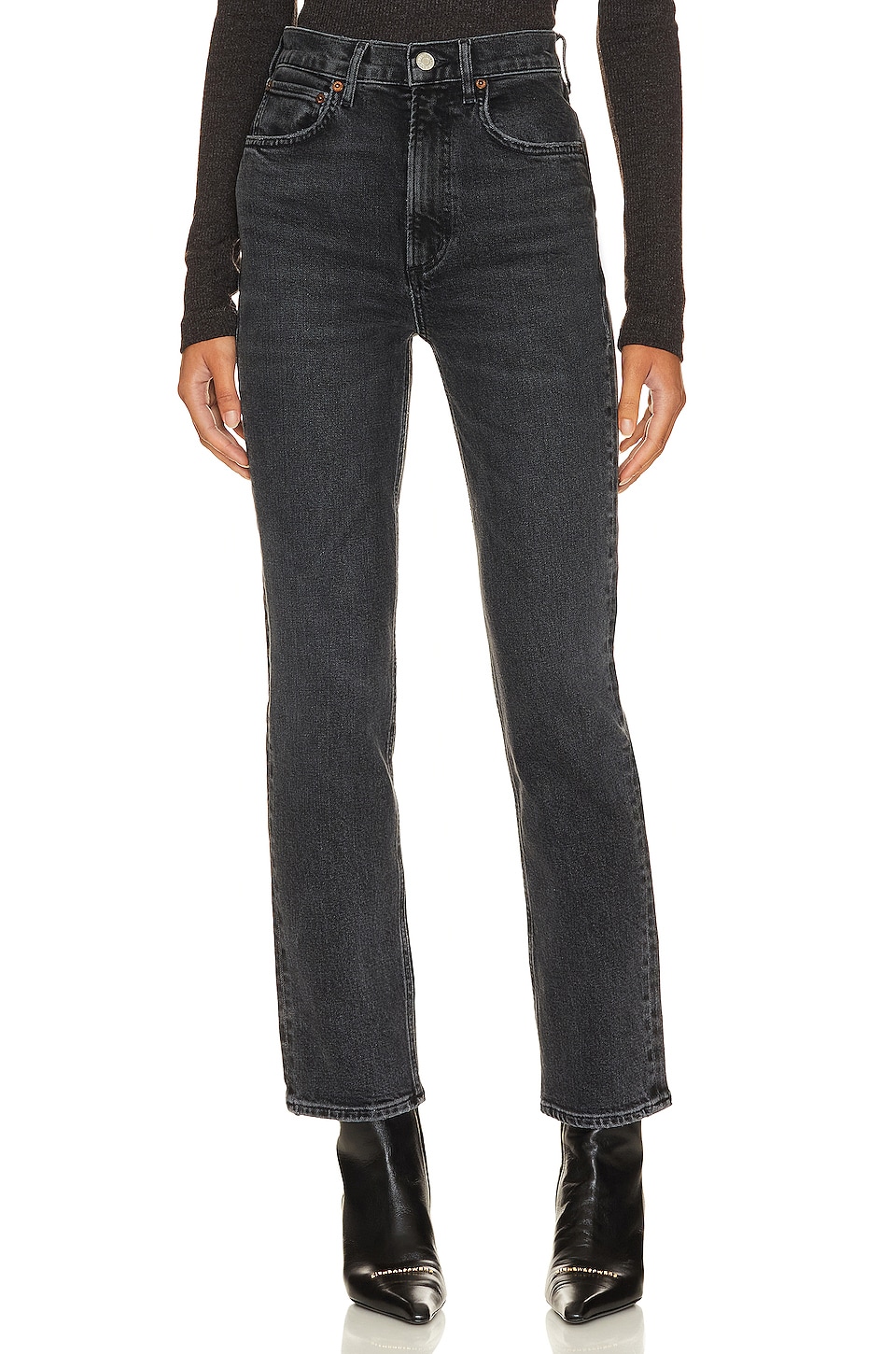 High Rise Stovepipe Jeans