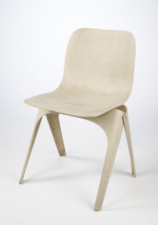 A chair made of flax composite by Christien Meindertsma