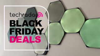 Nanoleaf Shapes Ultra Black behind a label reading Black friday deals