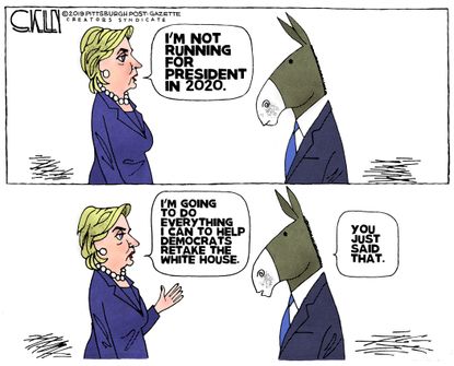 Political Cartoon U.S Hillary Clinton 2020 presidential election Democrats