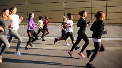 Women on a group run