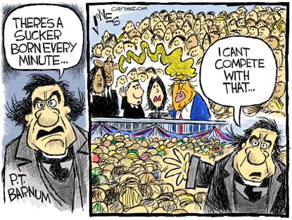Political Editorial Cartoon U.S. Donald Trump PT Barnum Ringling Brothers Circus