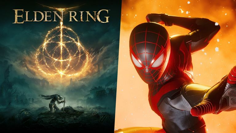 Elden Ring logo and Miles Morales in Spider-Man