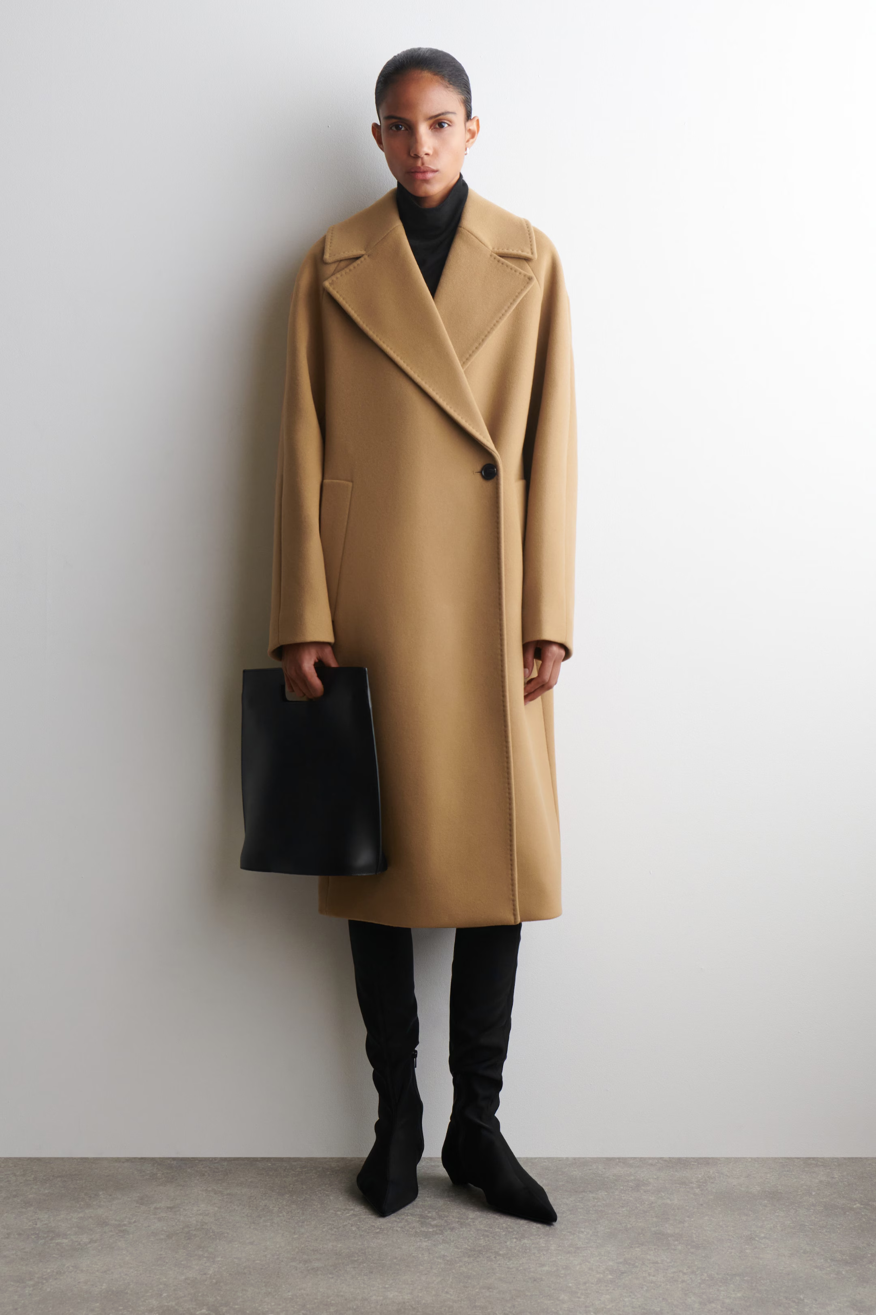 COS, Oversized Double-Breasted Wool Long Coat