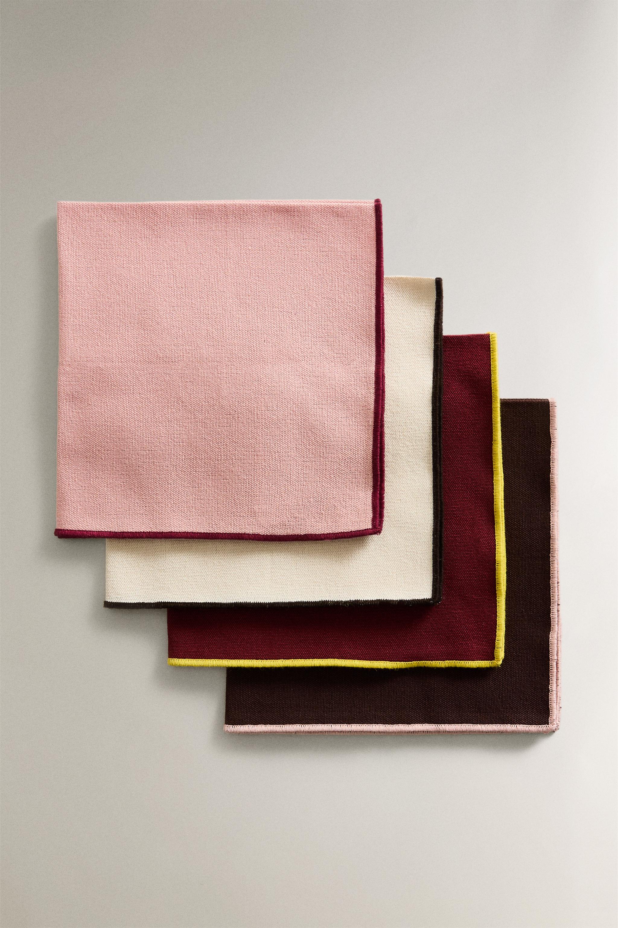 Pack of Cotton Napkins With Stitching (pack of 4) X Collagerie