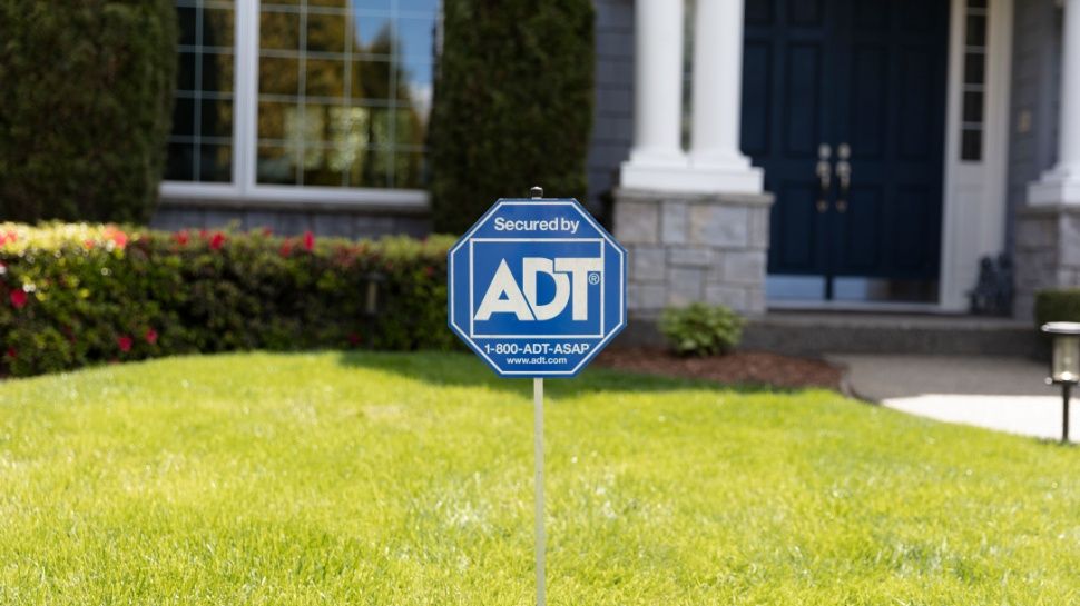 ADT home logo on lawn