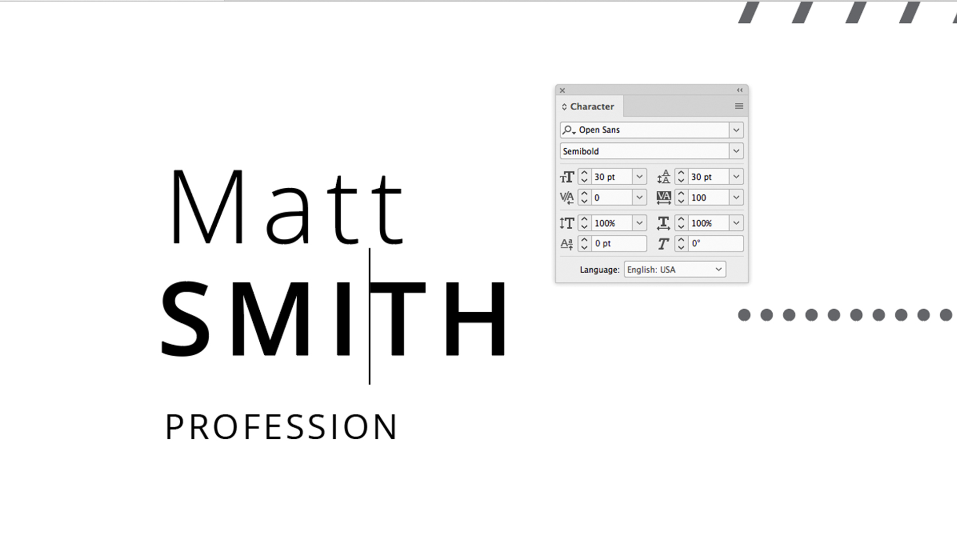 InDesign Kerning tool