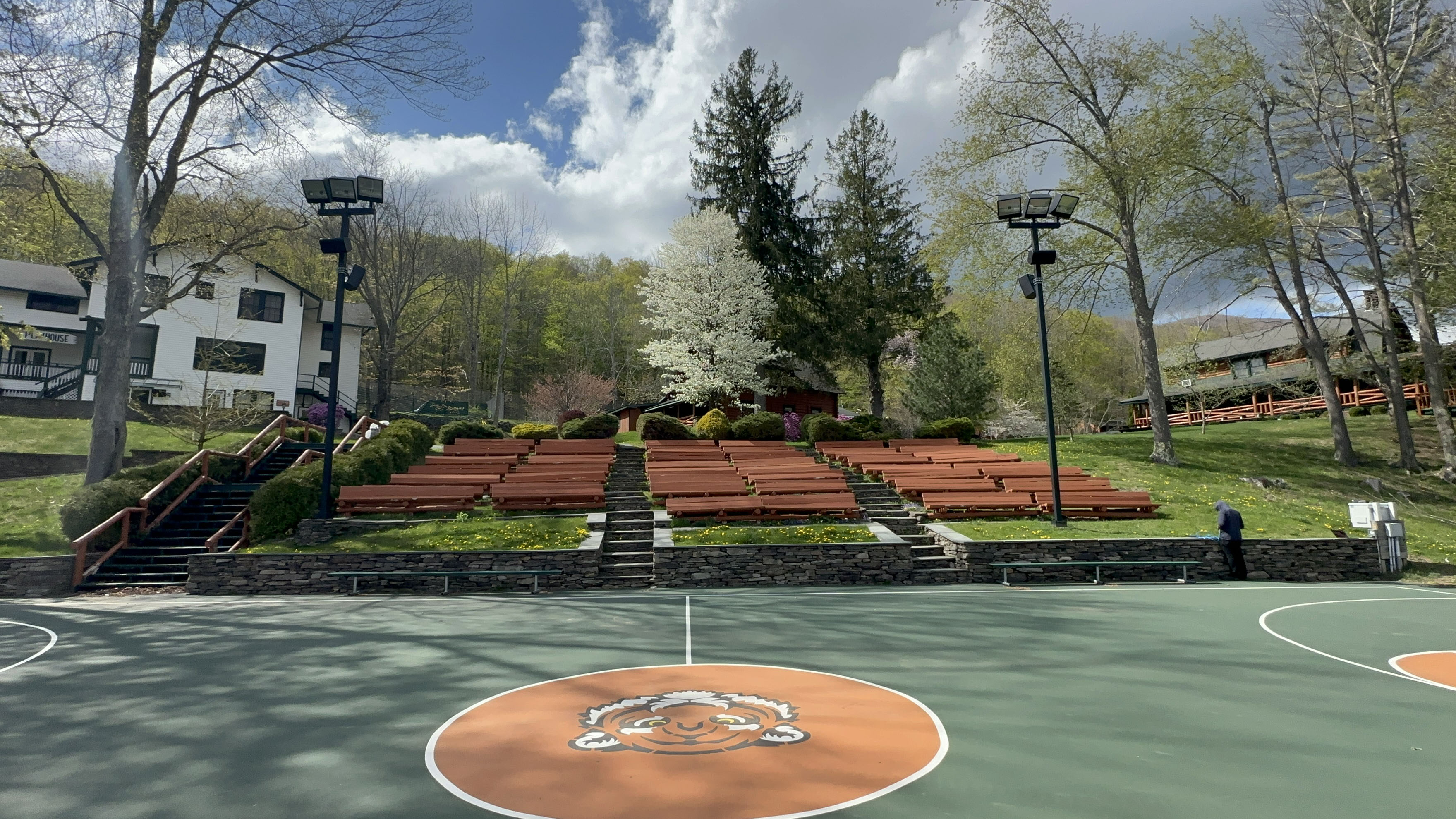 A basketball court at Camp Timber Lake. 