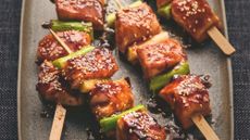 Teriyaki salmon skewers