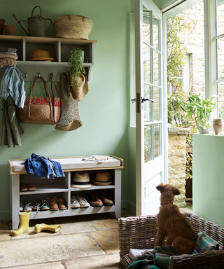Green boot room idea by Cotswold Co