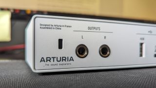 The back panel of the Arturia MiniFuse audio interface