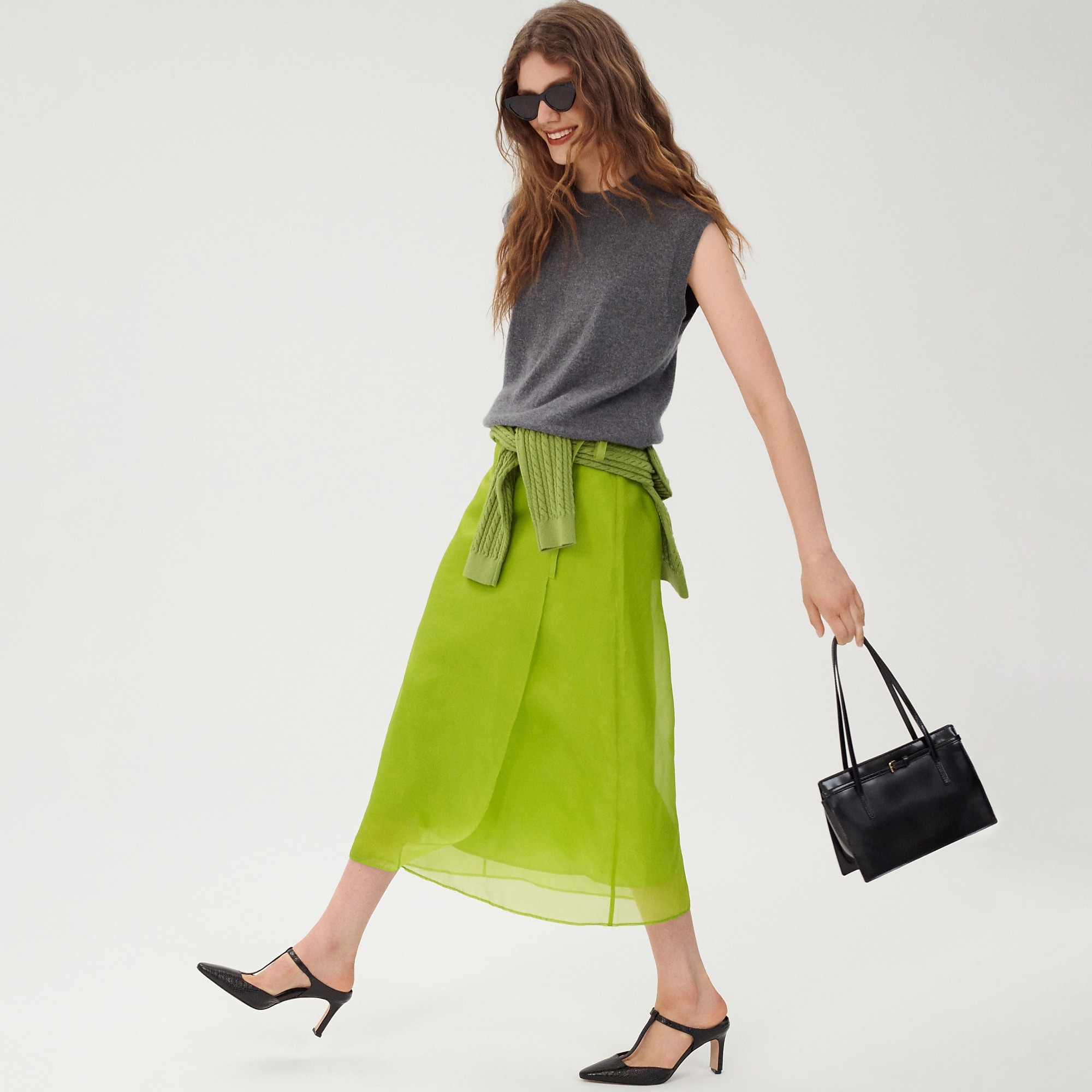 jcrew, Collection Wrap Skirt in Silk Organza