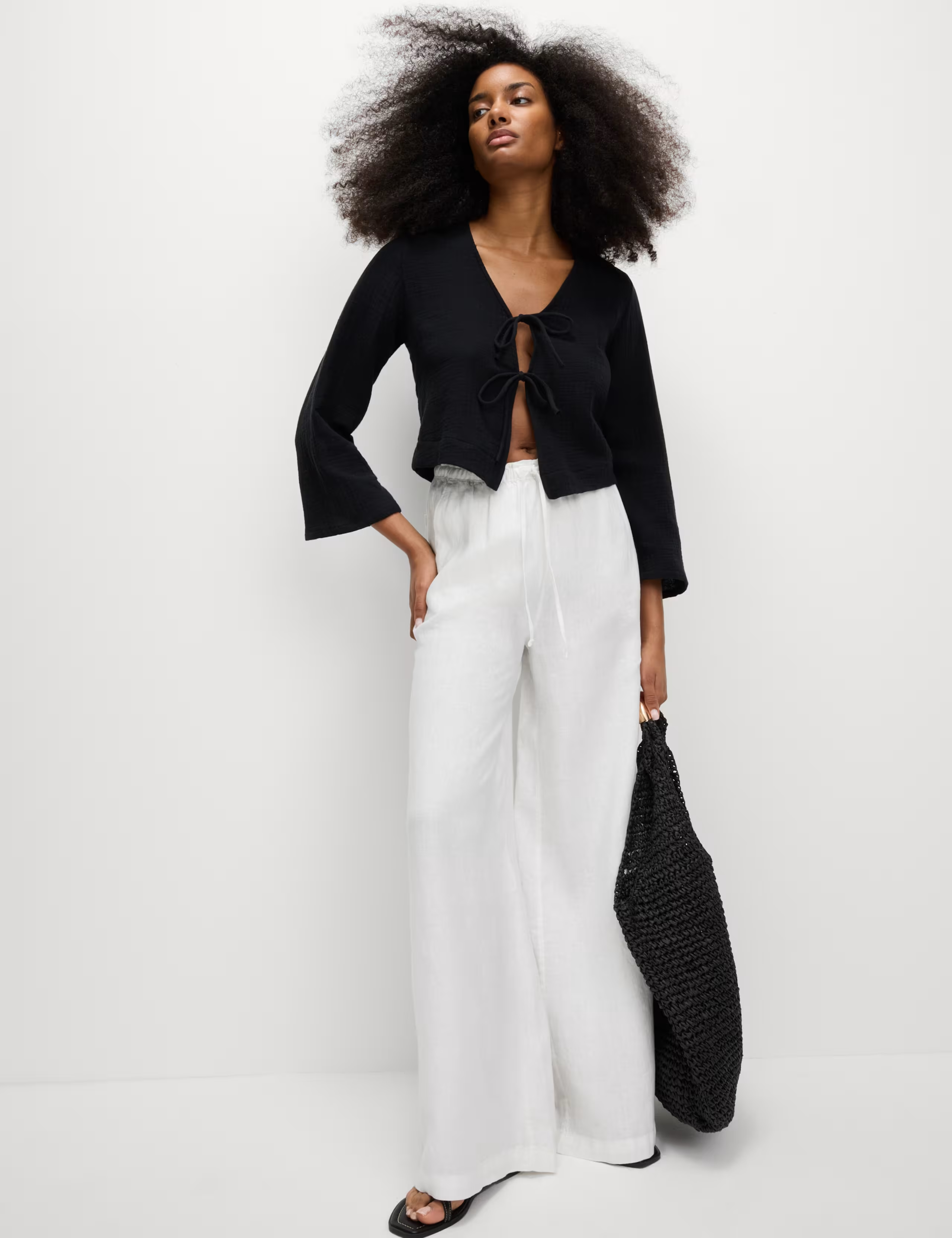 M&S Pure Linen Palazzo Trousers