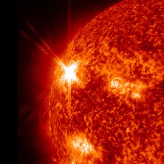 NASA's Solar Dynamics Observatory snapped this image of a massive X1.9 class solar flare on the sun on Nov. 3, 2011 at 4:27 p.m. EDT, The flare erupted from an extremely active region on the sun called AR11339.