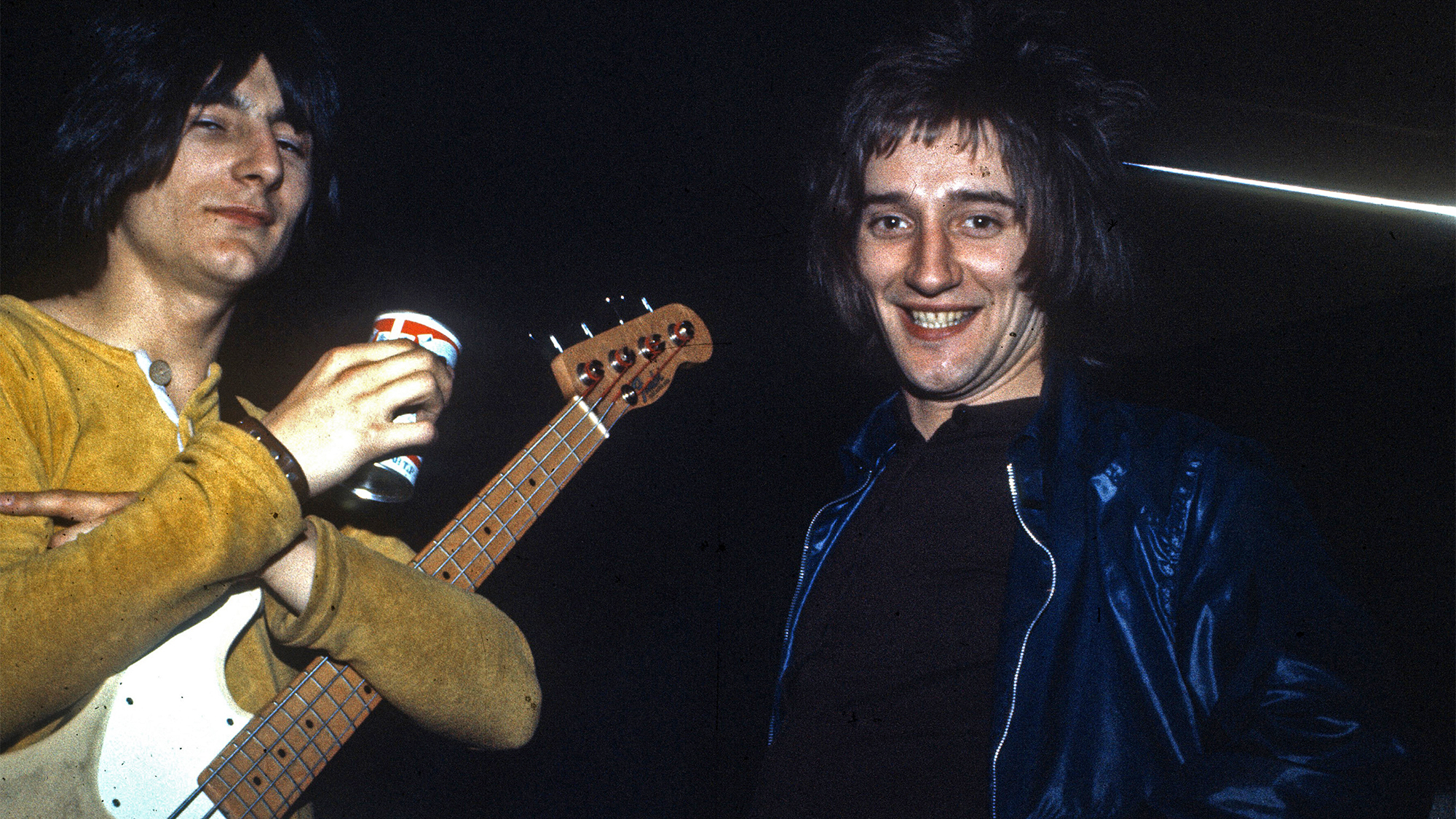 Ron Wood and the Jeff Beck Group circa 1968 at the Fillmore East in New York, New York.