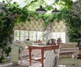 Sun room with plants
