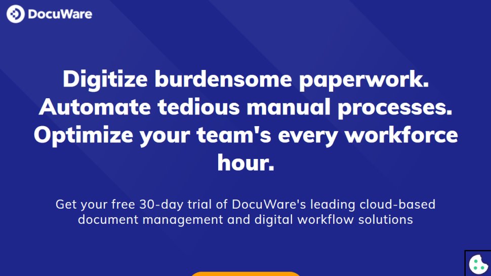 DocuWare website screenshot (June 2025).