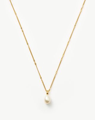 Baroque Pearl Twisted Chain Necklace | 18ct Gold Vermeil/pearl