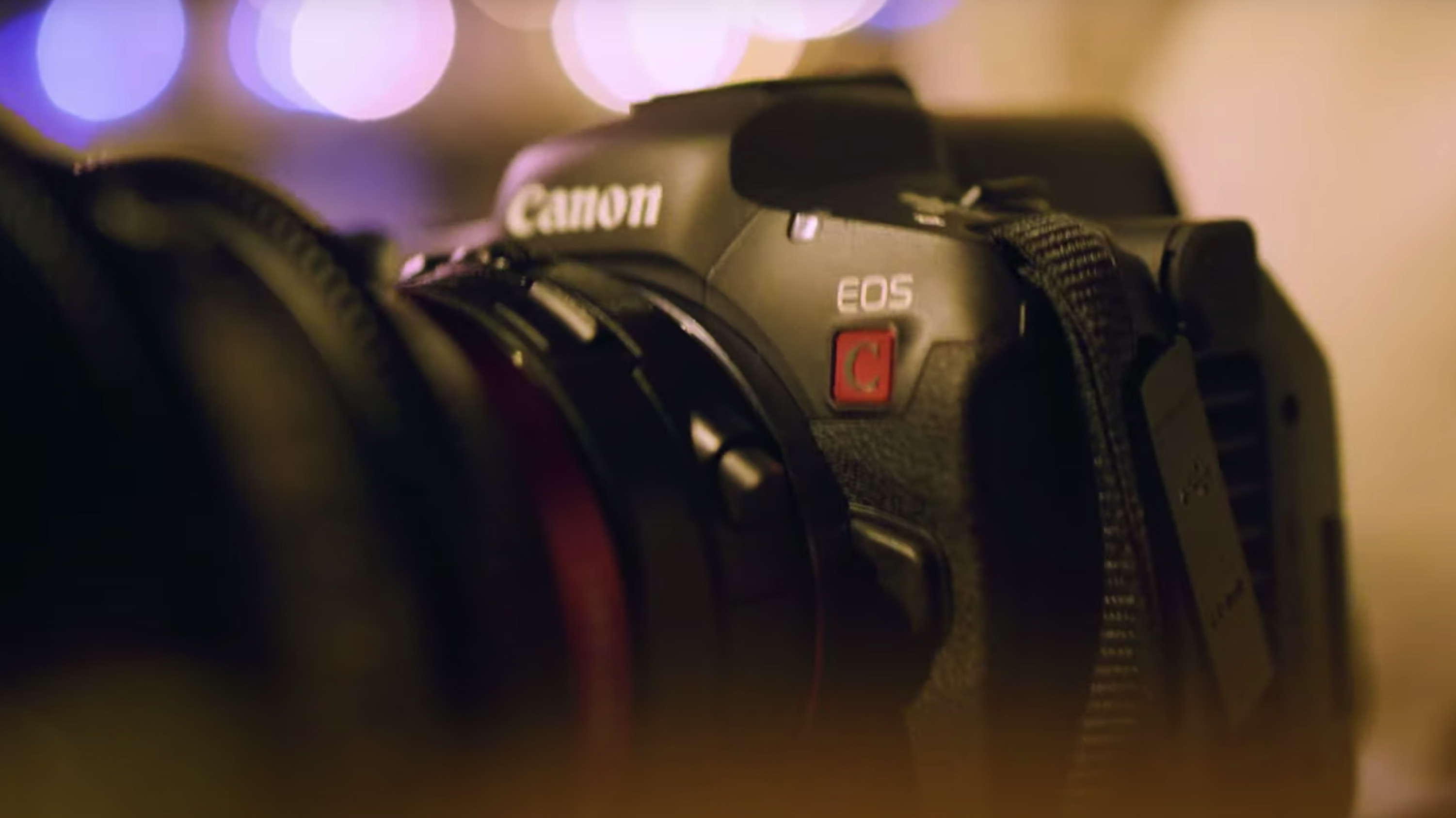 A close-up of the Canon EOS R5 C camera