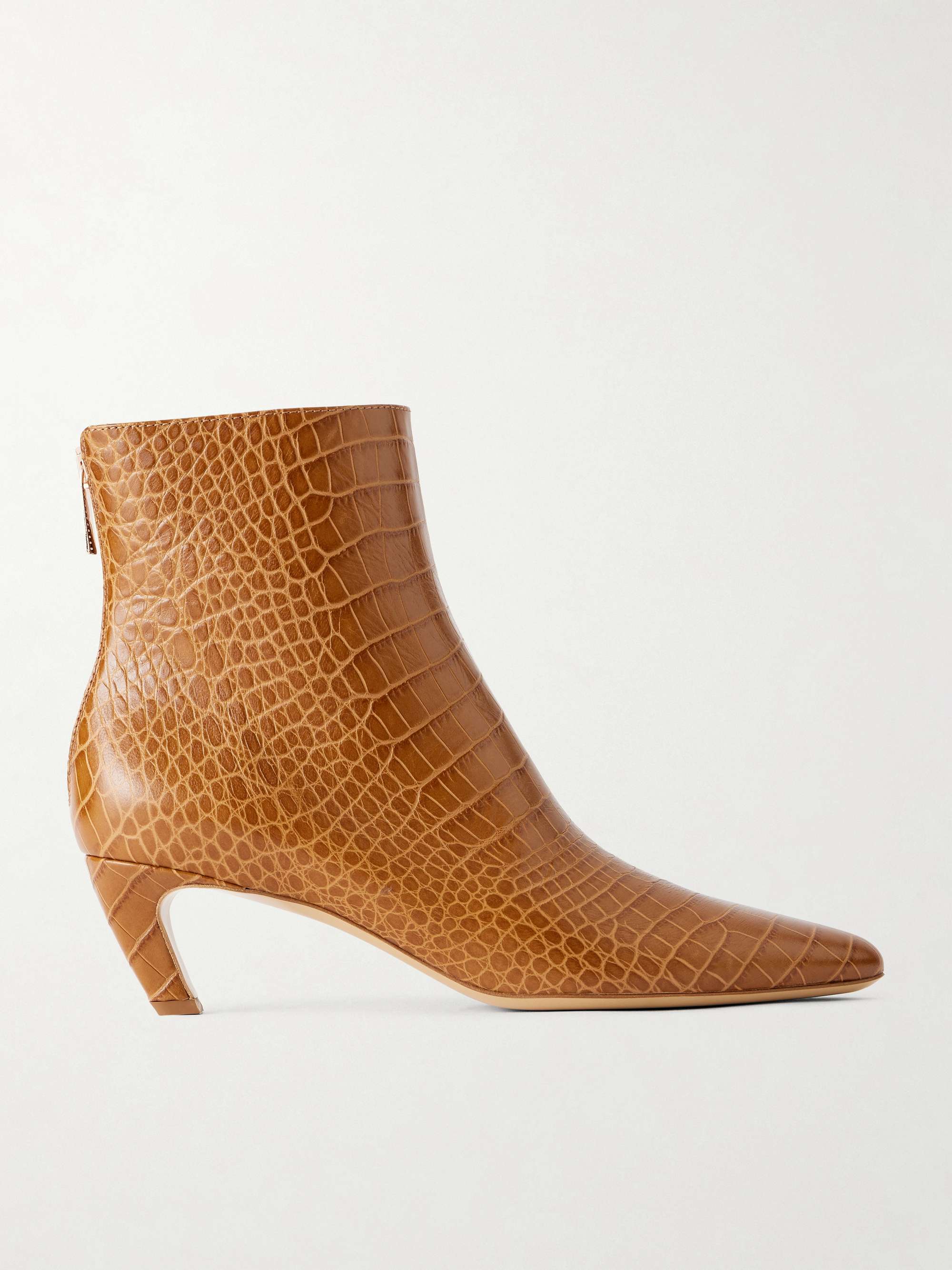 Clayton 50 Croc-Effect Leather Ankle Boots