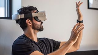 Man using VR headset. 