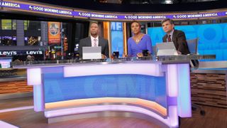 From left: Michael Strahan, Robin Roberts and George Stephanopoulos on ABC's 'Good Morning America'