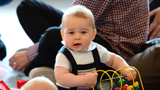 Prince George of Cambridge attends a Plunket Play Group at Government House on April 9, 2014 in Wellington, New Zealand
