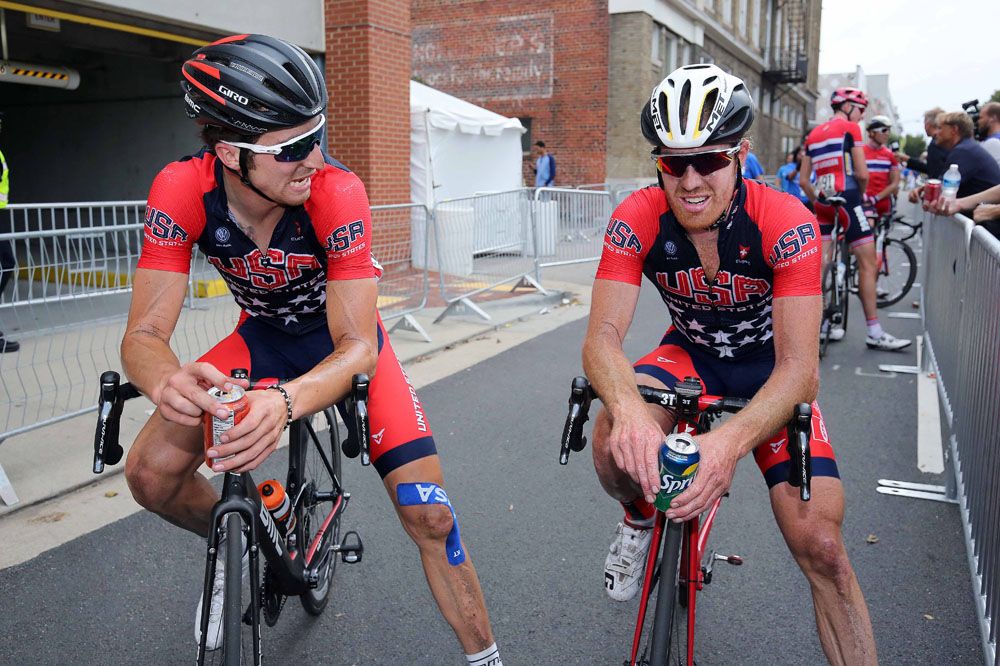 Taylor Phinney and Tyler Farrar of the United States of America