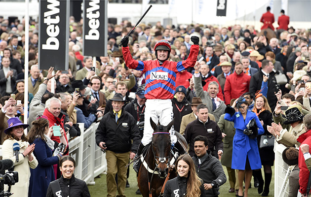 Sprinter Sacre and Nico De Boinville after winning the Champioin chase 16-3-16