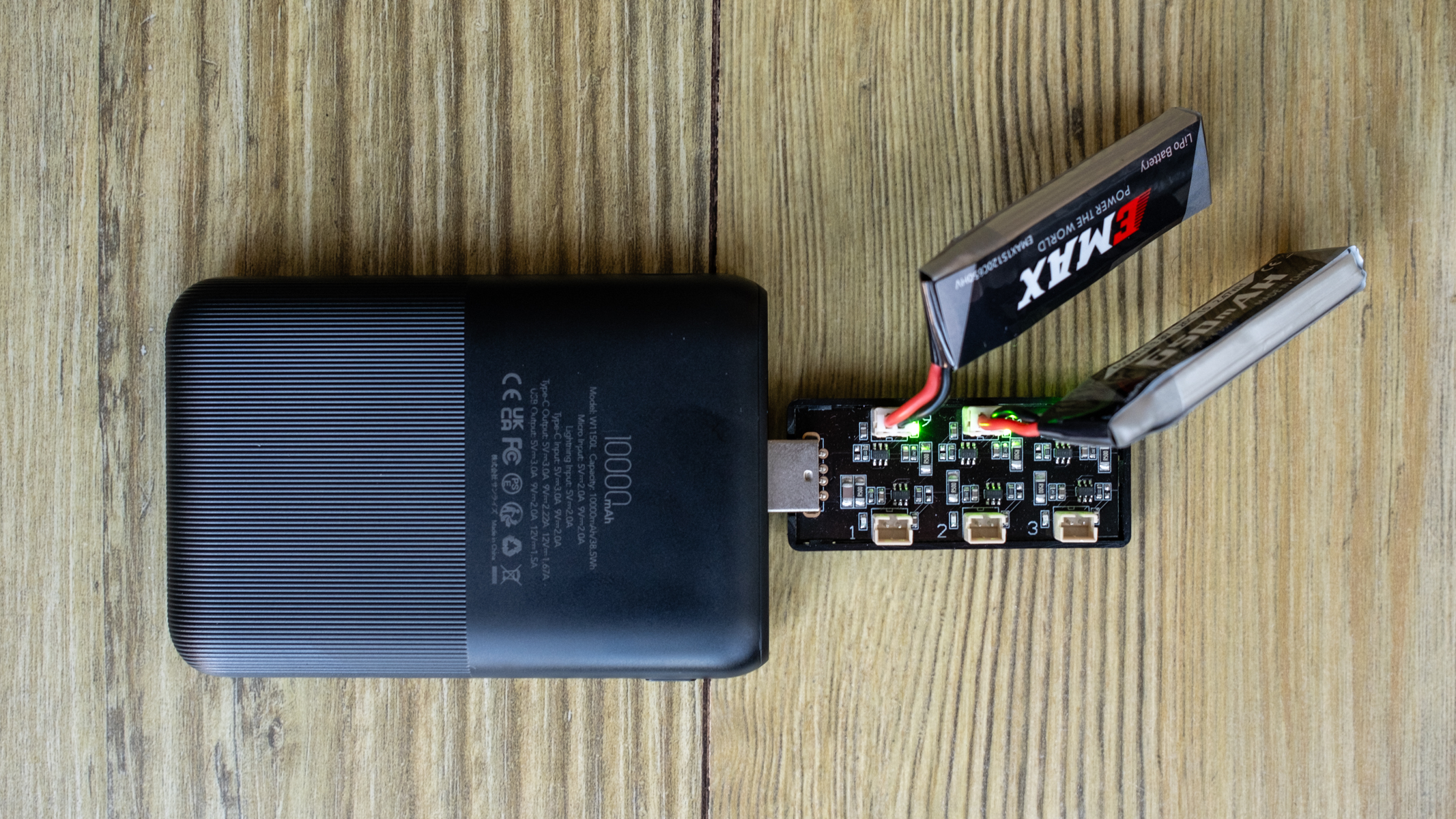 Emax Tinyhawk III Plus Freestyle RTF Kit batteries charging using the six port battery charger