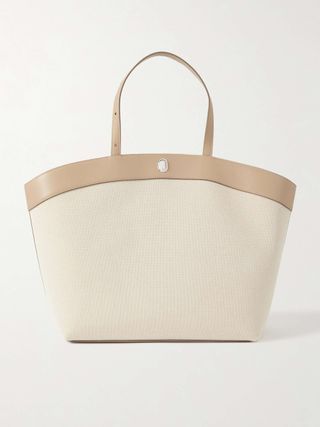 Tondo Large Leather-Trimmed Canvas Tote