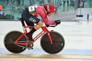 Lasse Norman Hansen (DEN) sets a new Olympic record in the 4km individual pursuit discipline in the 2016 omnium. Photo: Graham Watson