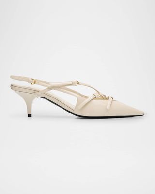 Patent Buckle-Trio Slingback Pumps