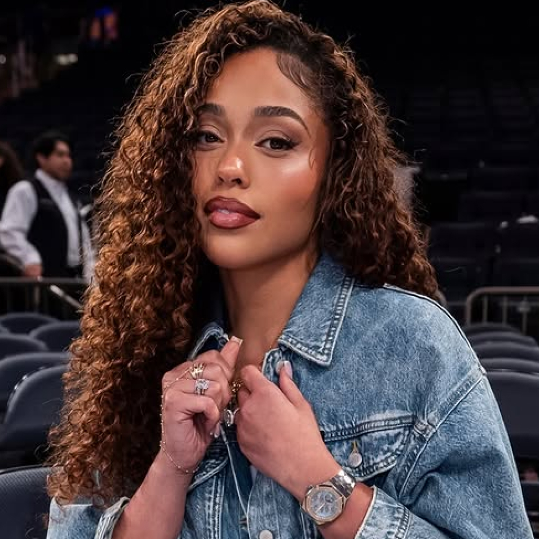 Jordyn Woods wore her lucky Woods by Jordyn bag to Game 4 of the Knicks NBA Finals