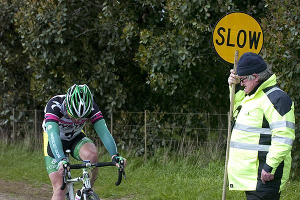 Hard work done: New tour leader Gordon McCauley (Hyster-Total Rush) rarely goes slow but could take time to reflect his ride into the race lead after the stage in West Mooreville.