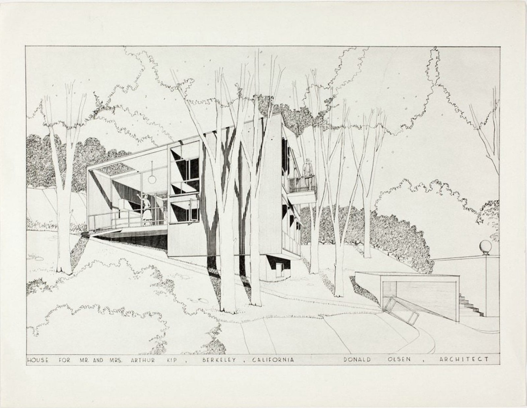 Olsen's original drawing of the Kip House