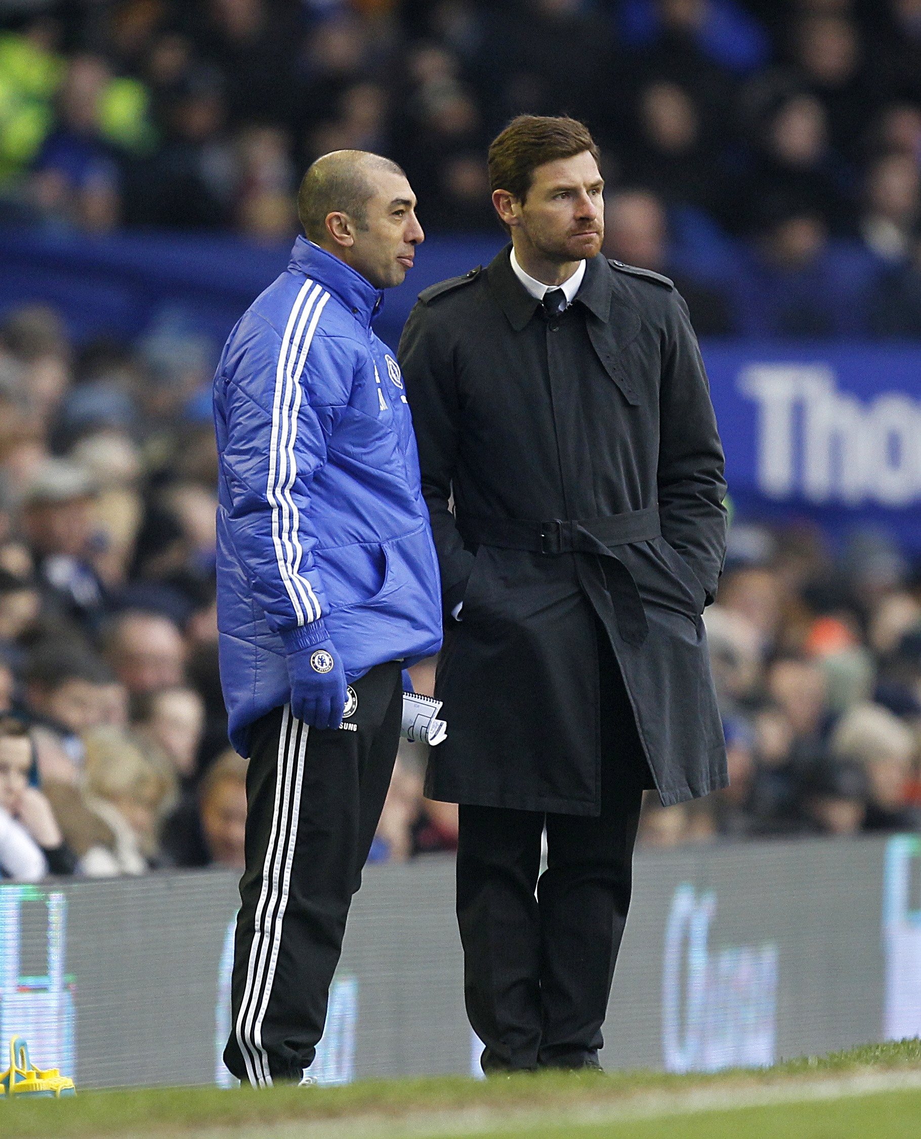 Andre Villas-Boas, right, was replaced by Roberto Di Matteo