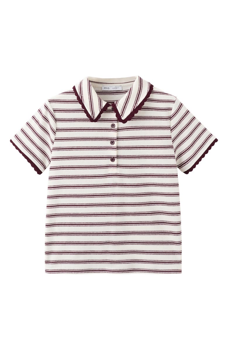 Stripe Scallop Collar Polo
