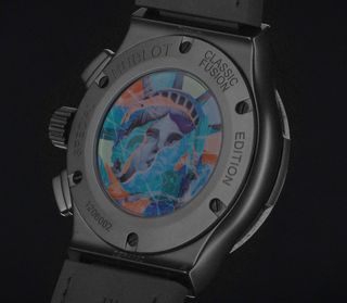 Black matte watch with Statue of Liberty logo