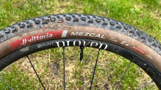 Vittoria Mezcal XC Race Formulation tire fitted to a Hunt Proven wheel