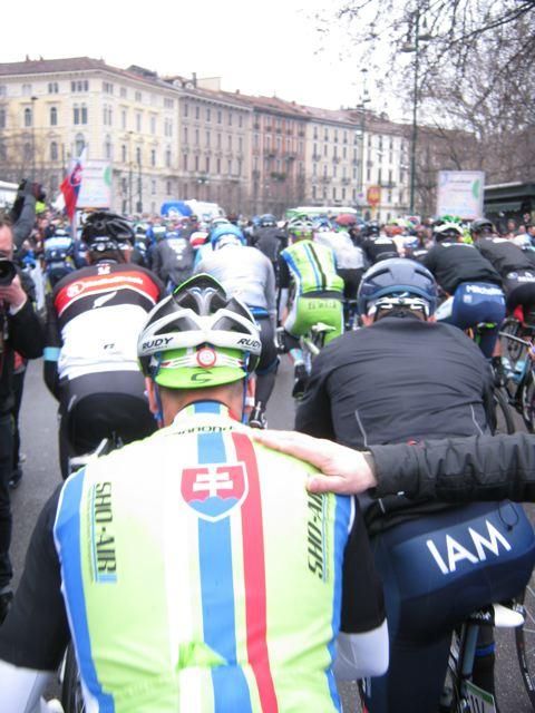 The riders set off for the 2013 Milan-San Remo