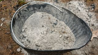 Hardwood ashes in bucket