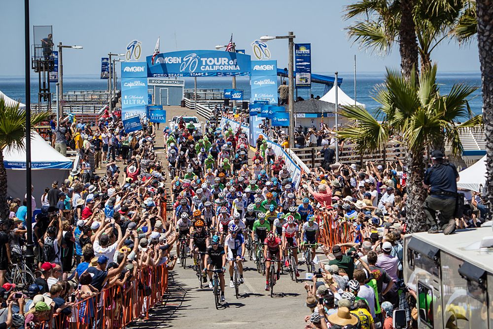 Big crowds see the riders off from Pismo Beach
