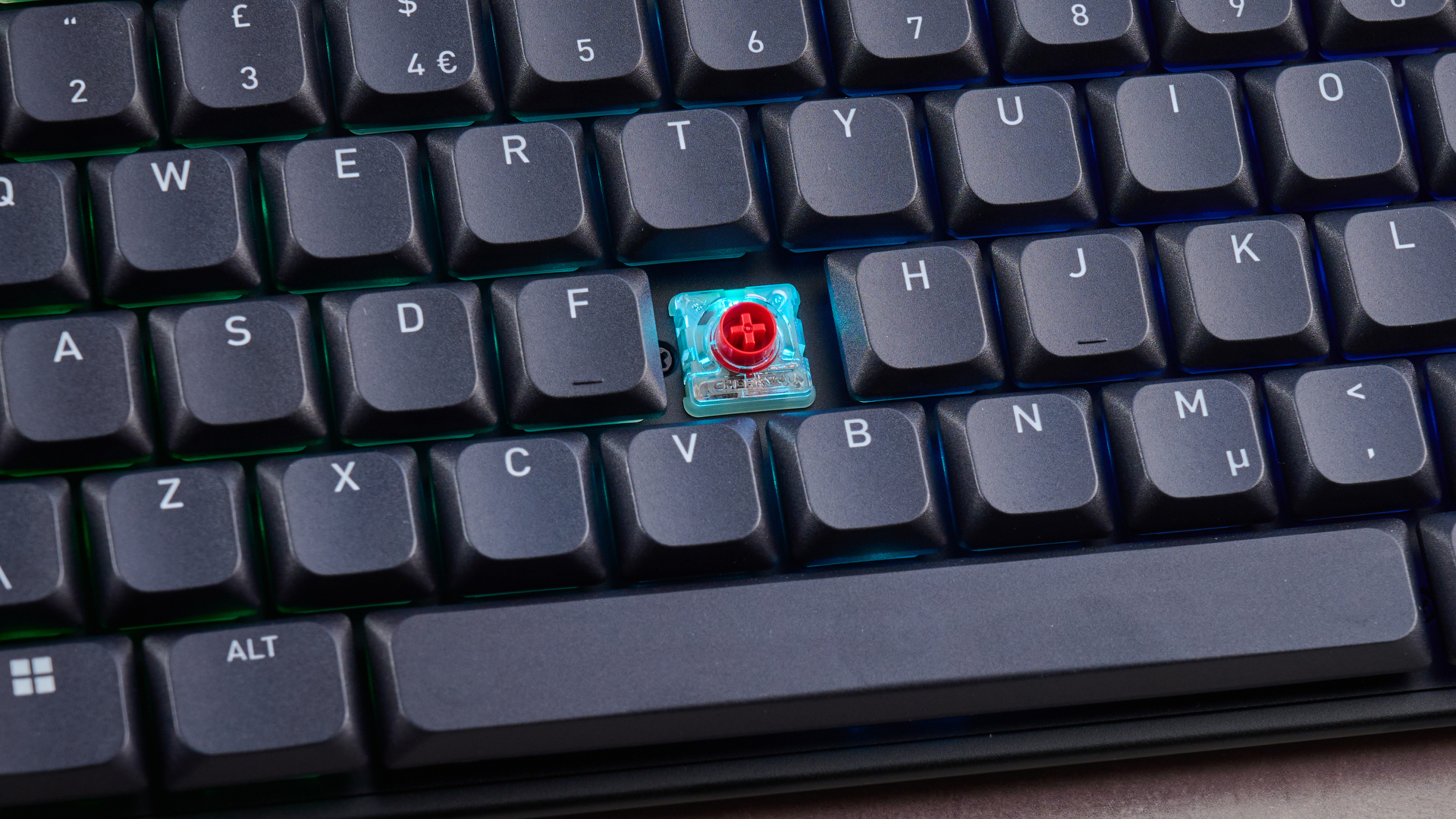 A black Cherry XTRFY MX 10.1 Wireless mechanical keyboard