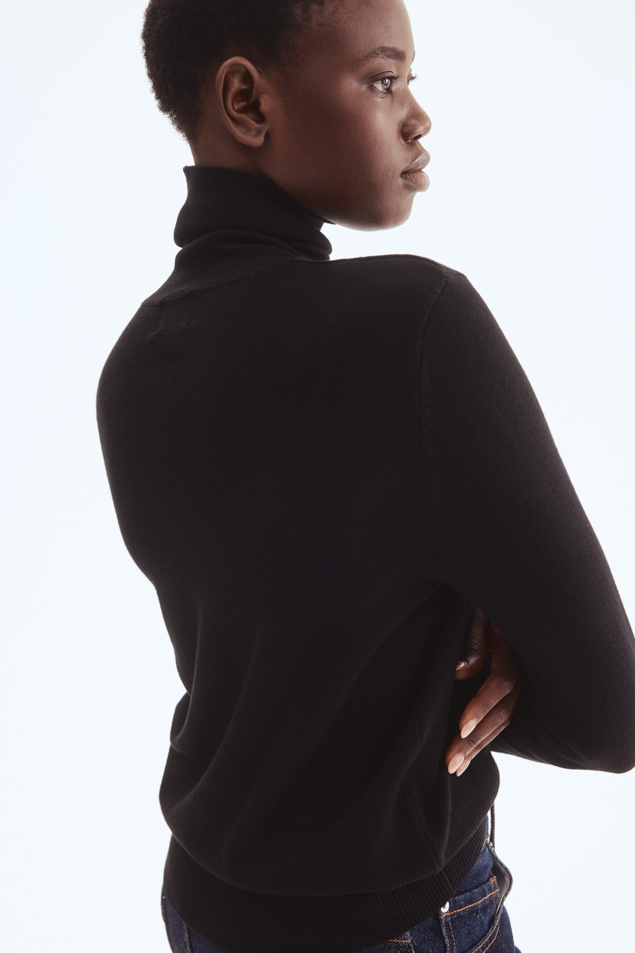 Polo-Neck Jumper - Black