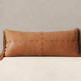Leather Fringe Pillow Cover