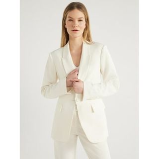 Scoop Women's Ultimate One Button Crepe Suit Blazer, Sizes Xs-Xxl