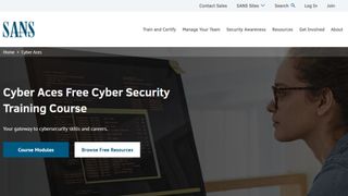 Website screenshot for Sans Cyber Aces Online