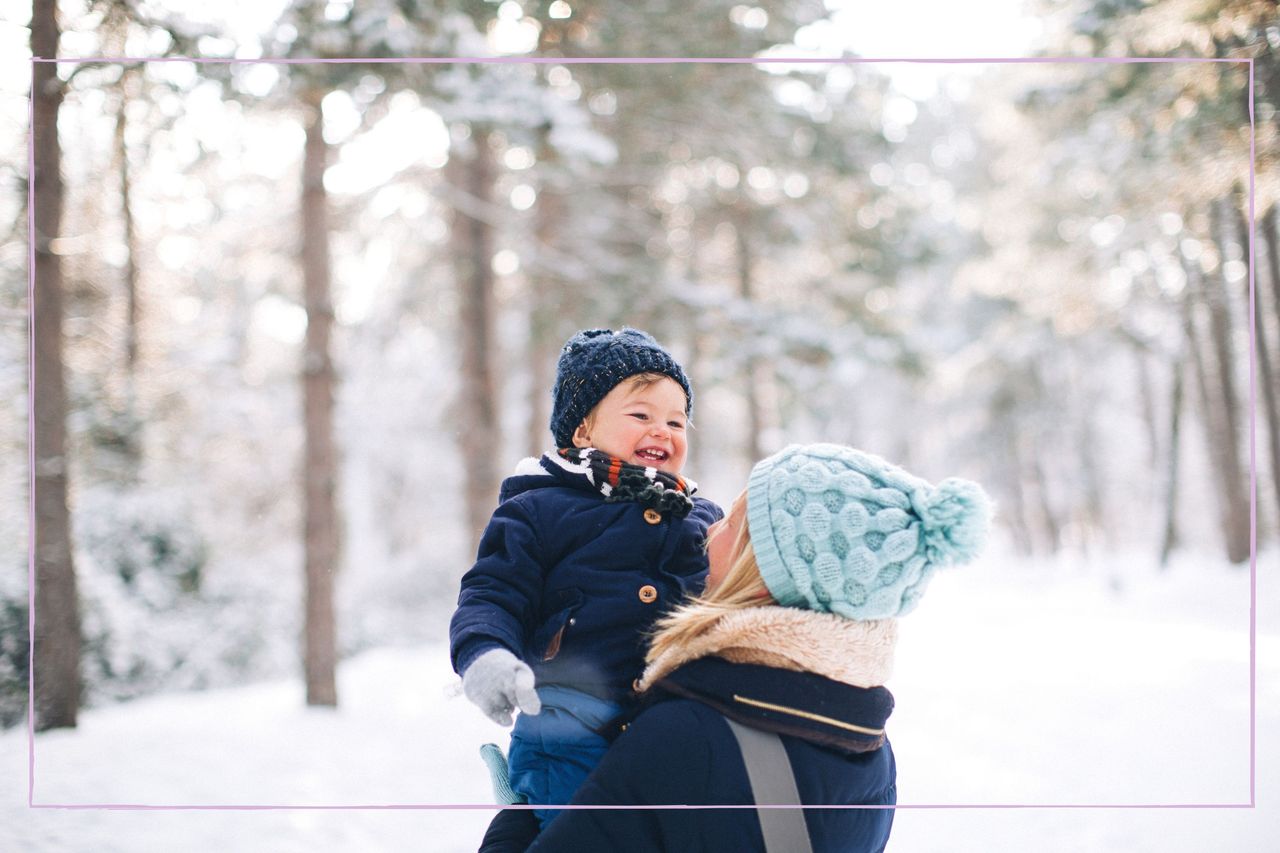 Child playing in the snow