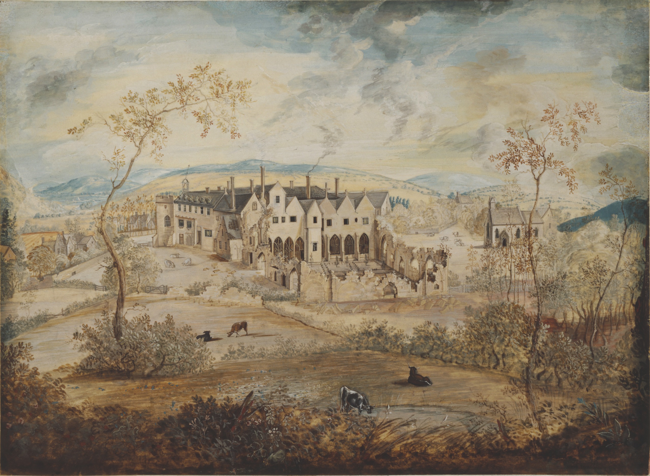 The Ruins of Hailes Abbey by Thomas Robbins. By 1300, the abbey was producing 20 sacks of wool a year, worth more than &amp;pound;250.
